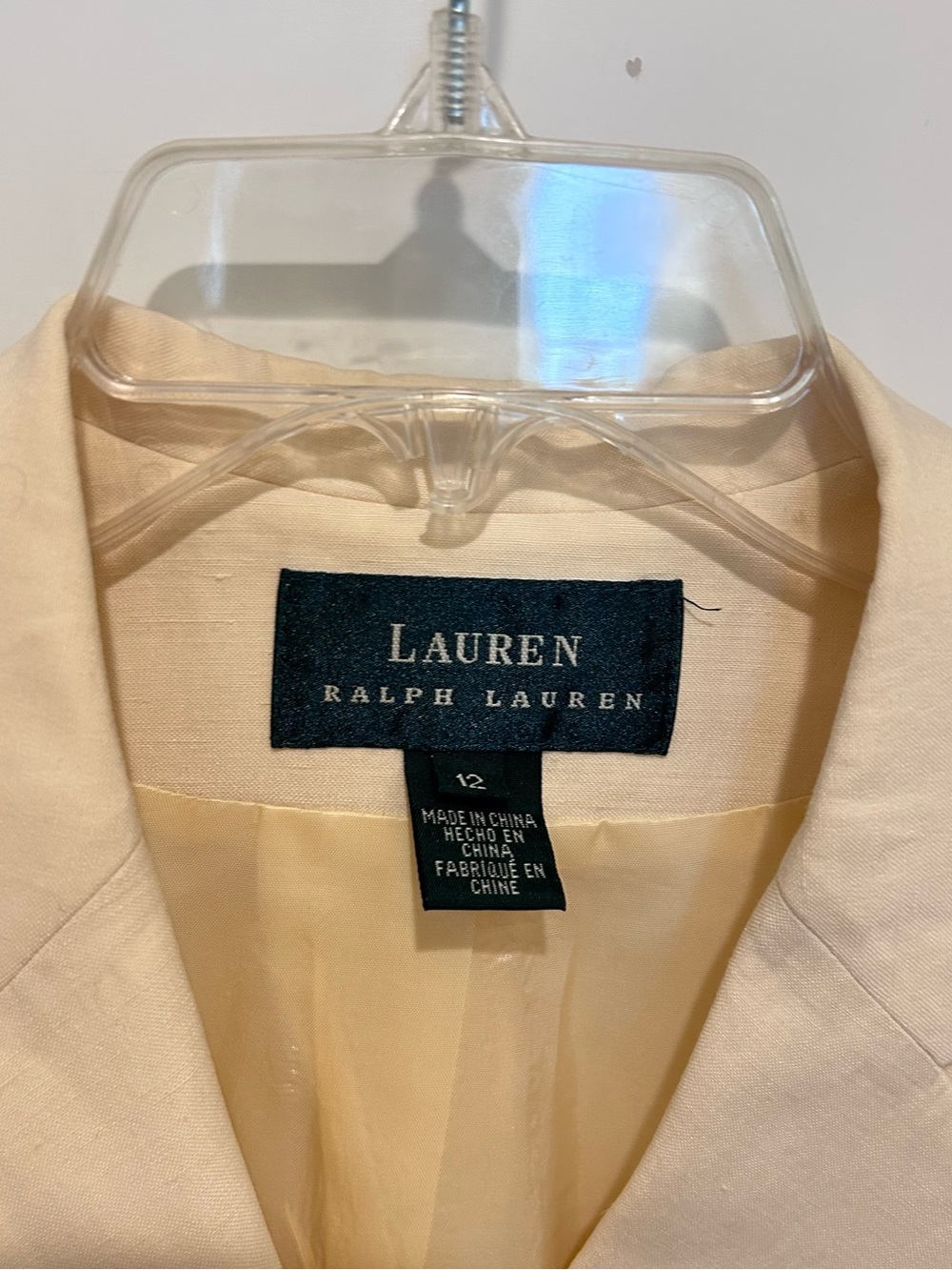 Ralph Lauren Butter Yellow Silk Linen Blend Women's Blazer - Picture 2 of 5